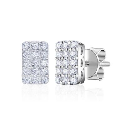 Dieuamour Silver 925 Simulant Diamond Blanc Square Earrings