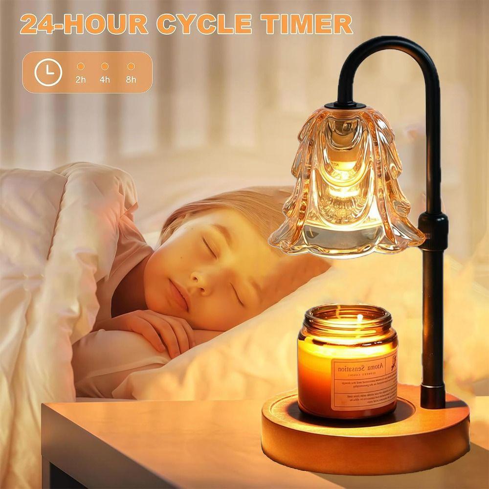 Adjustable Candle Warmer Lamp with Timer and Dimmer Home Decor Electric Wax Warmer Anti-Glare Wax Melt Warmer Scented Candles
