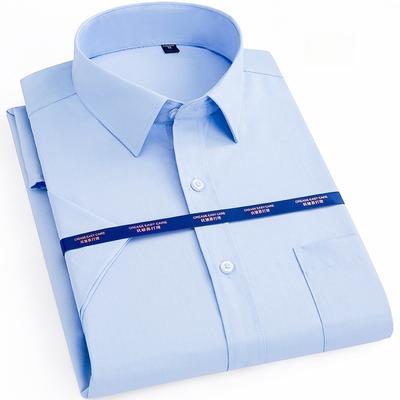 Camisa de Vestir de Negocios para Hombre Manga Corta Otoño Primavera Moda Casual Formal Blanca Trabajo Oficina Simple Básica Ropa de Hombre 6XL 7XL