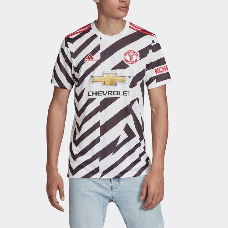 Adidas Manchester United Verze pro hostující fanoušky Sportovní dres Pánské topy Bílý FM4263