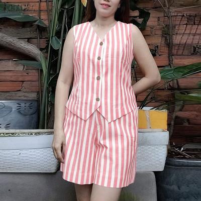Women Sleeveless Vest Tops and Shorts Summer Two Piece Suit Sets