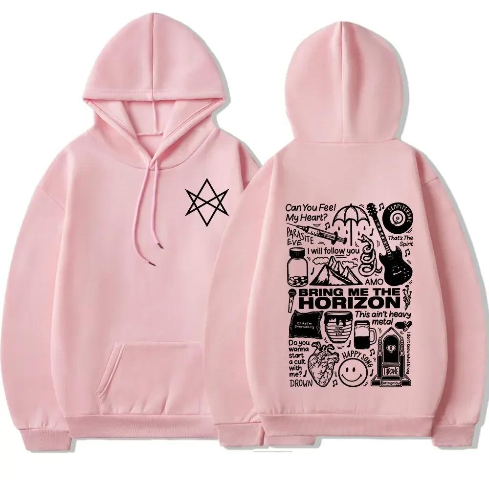 Bring Me the Horizon Hoodie BMTH Heavy Metal Rock Band Hoodie Men's Retro Long-sleeved Hoodie Y2k Short Sleeves Classic
