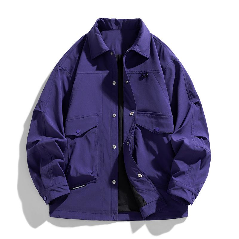 Jacket Men's Spring and Autumn New Multi-Pocket Cargo Jacket Trench Coat Couple Student Casual Outer Shirt