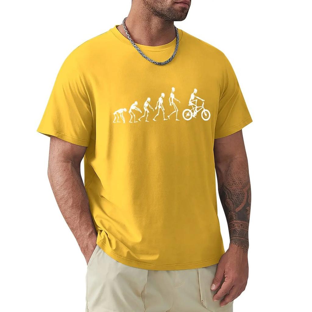 Evolution Skeletons Biker T Shirt Harajuku Short Sleeve T-shirt Cotton Graphics Tshirt Tops