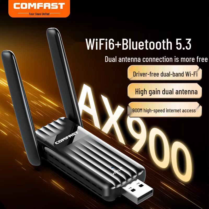 COMFAST WiFi 6 USB Wireless Adapter with Bluetooth 5.3 (CN Version)
