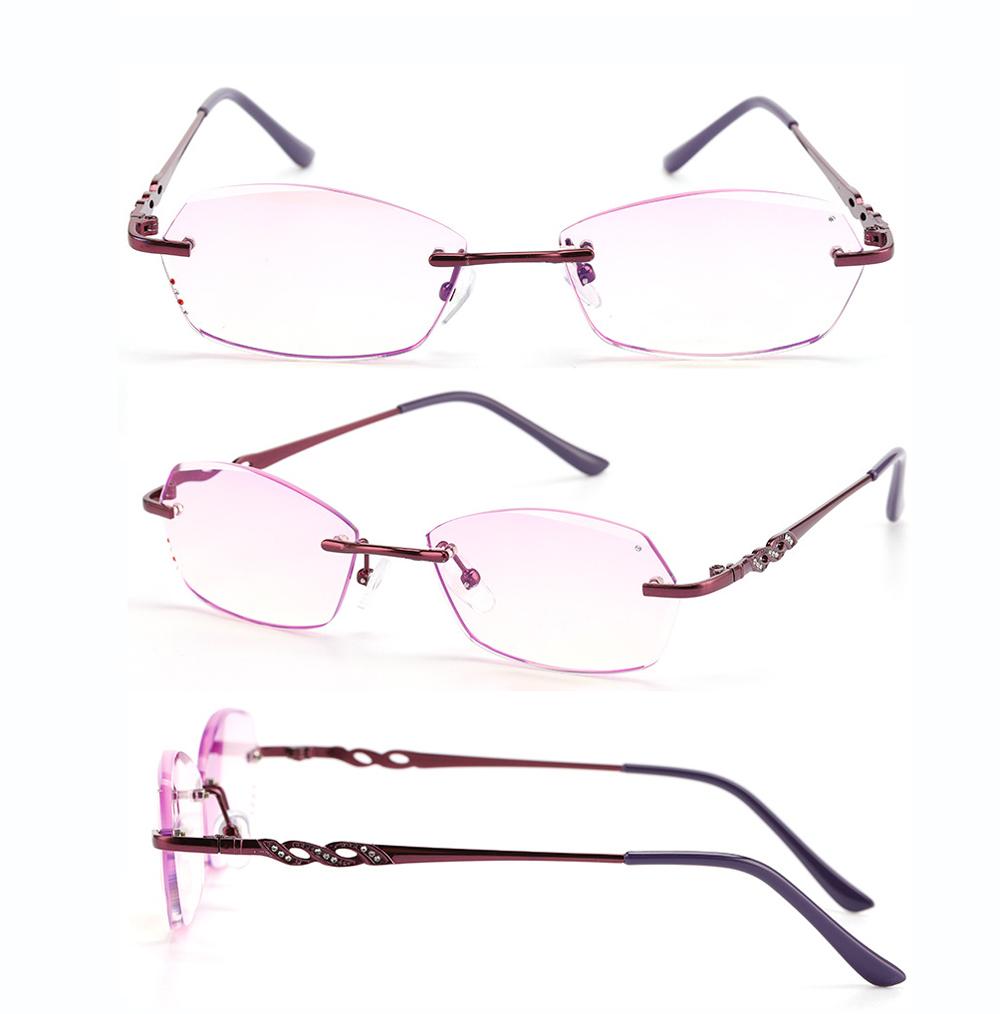 

Clara Diamond Cut Rimless Reading Glasses Women Men Ultralight Anti Blu Ray Anti Fatigue +0.75 +1 +1.25 +1.5 +1 75 +2 To +4 +1.75