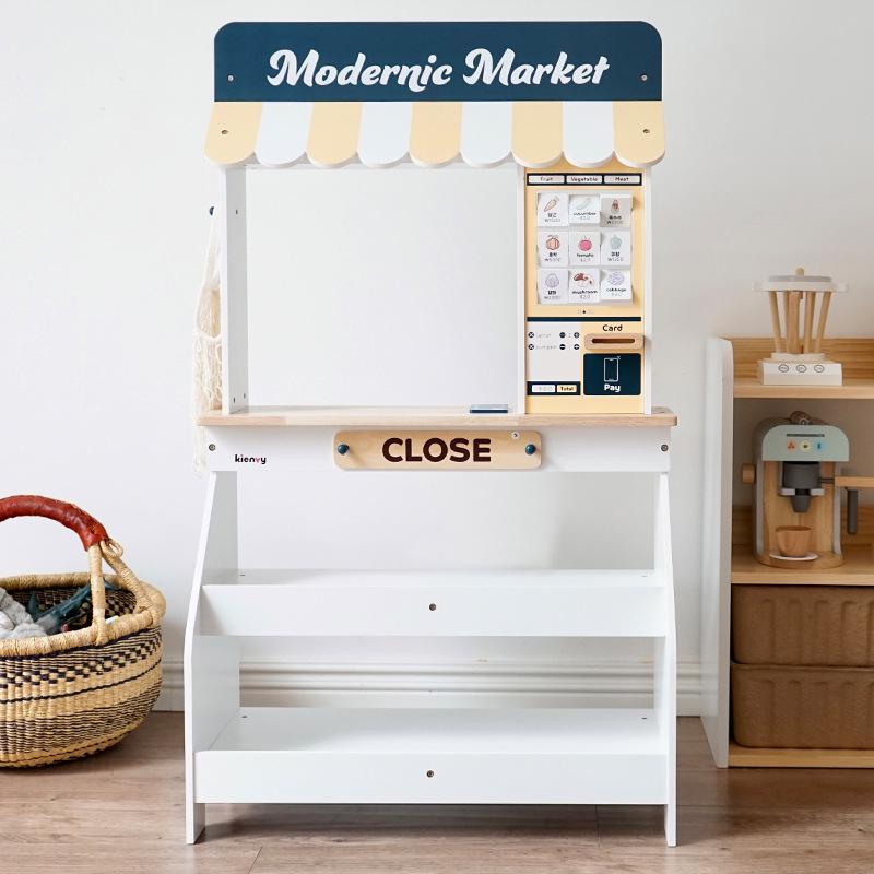 

Детская деревянная игрушечная касса для супермаркета с кухонными и кукольными аксессуарами Standard