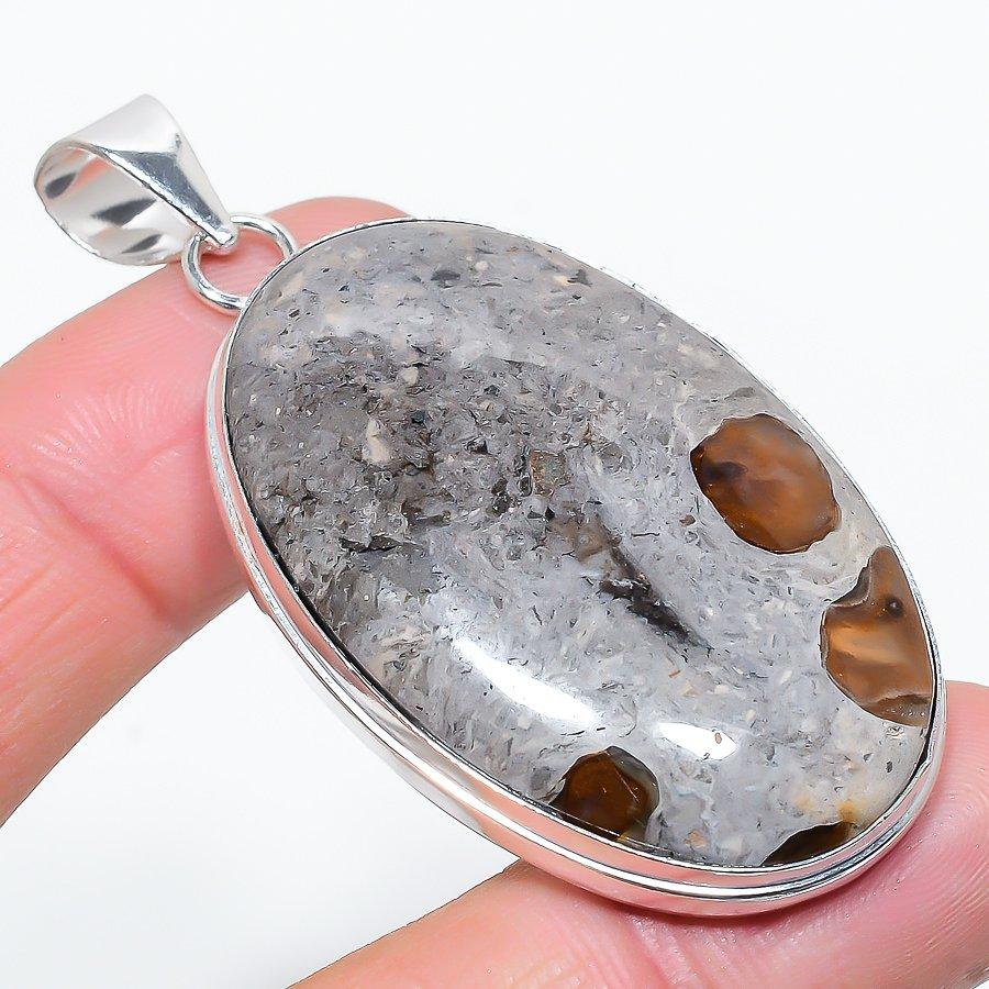 

Rock Fossil Gemstone Handmade Ethnic Jewelry Pendant 2.56 VR-2539