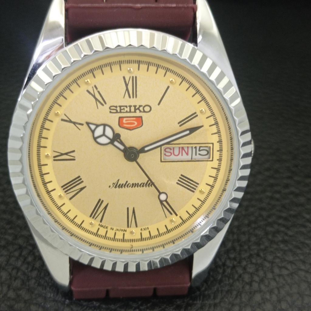 REFURBISHED VINTAGE SEIKO 5 AUTOMATIC JAPAN MENS ROMAN FIGURE WATCH A442087-1