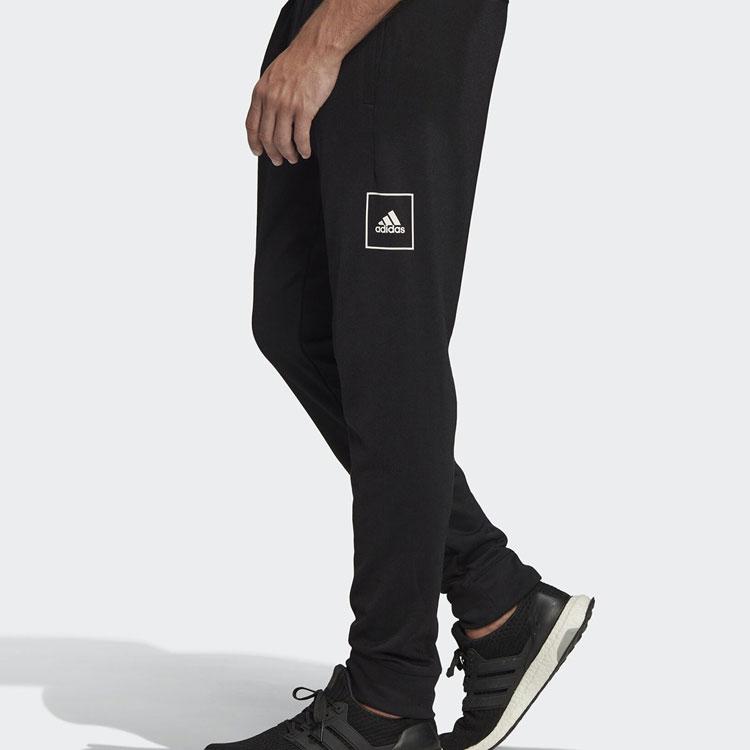 Adidas Logo Straight Leg Jogger Pants Men Bottoms Black FL3603