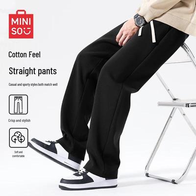 MINISO Herren Schwergewichtige Lockere Gerade Bein Freizeithose