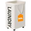 90L Capacity Laundry Basket Removable Mesh Bag Foldable Clothes Hamper Organizer with Rolling Wheels Design Hamper