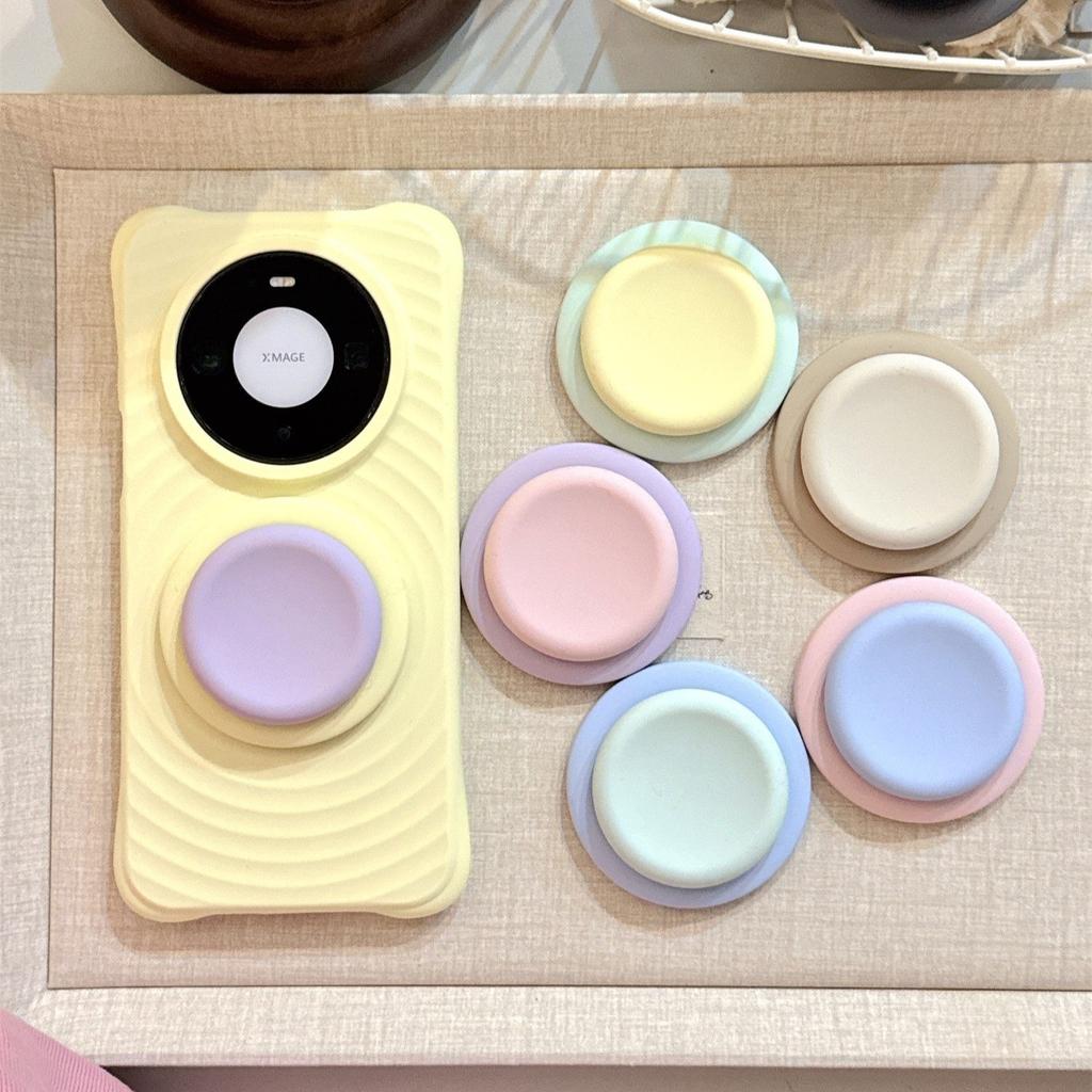 Cute Macaron Color Silicone Magnetic Air Cushion Stand Foldable Desktop Support Pad With Adhesive Backing For MagSafe