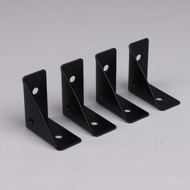 (YY)4Pcs 2025 New Right Triangle Corner Supports White Black Wooden Furniture Corner Connector Fasteners For Beds Cabinets