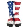 Women’s Breathable Comfortable Crew Socks with Independence Day Print Soft Stretchy Fabric Medium Length Design for Daily Wear
