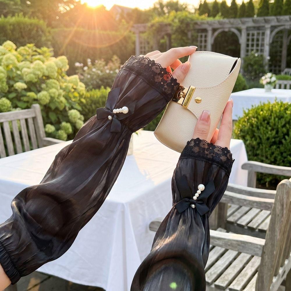 Elegant Sun Protection Sleeves Breathable Lace Arm Cover Cooling UV Protection Sleeves Daily Wear