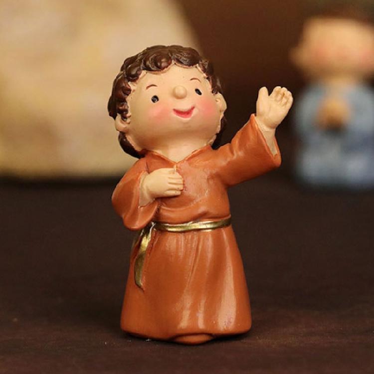 Christmas Resurrection Ornament Set with Handmade Resin Characters and Soft LED Glowing