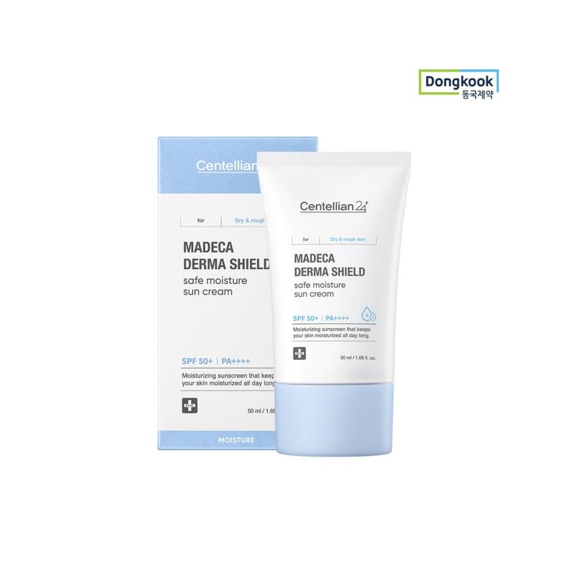 Madeca Derma Shield Safe Moisture Sunscreen 50ml (SPF50+) 1 Ea. 24H UV Protection Moisturizing Vegan Essence