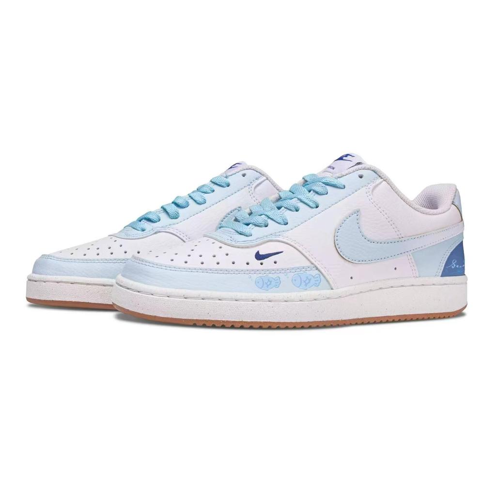 Nike Court Vision Maris Sal Ice Blue Abrasion Resistant Slip Resistant Low top Skateboard Shoes Unisex Blue FV9952-102(Team1885-)