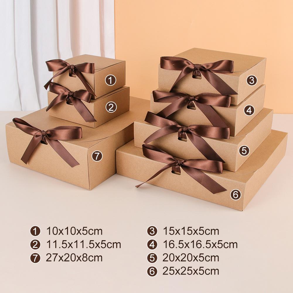 Cross-border Ribbon Gift Box with Bow for Souvenirs and Birthday Gifts
