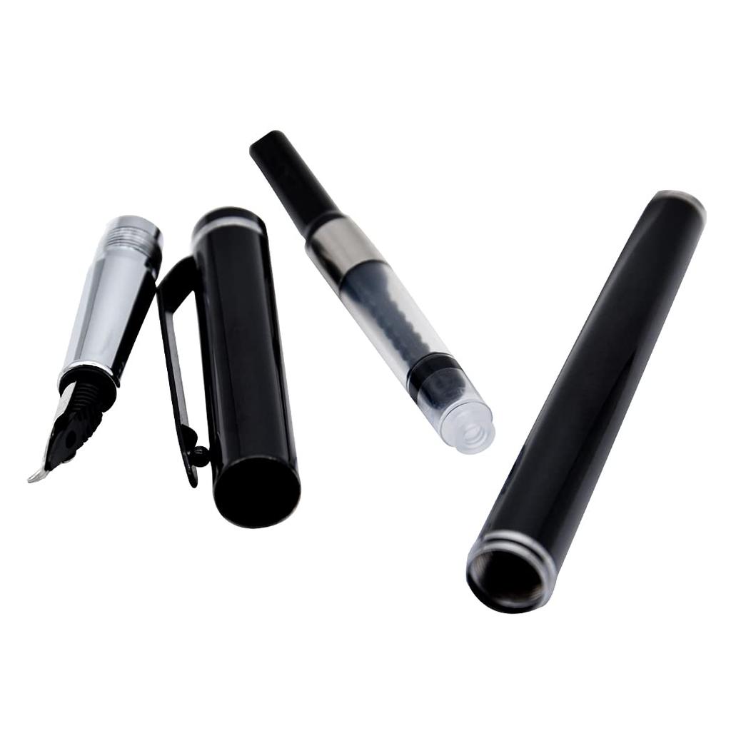 Jinhao Advanced Calligraphy Fountain Pen 101 Black with Gullor Silver