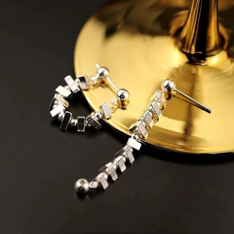 925 Sterling Silver Geometric Crushed Stud Earrings for Women - Korean Niche Design, Hot Selling Ear Jewelry