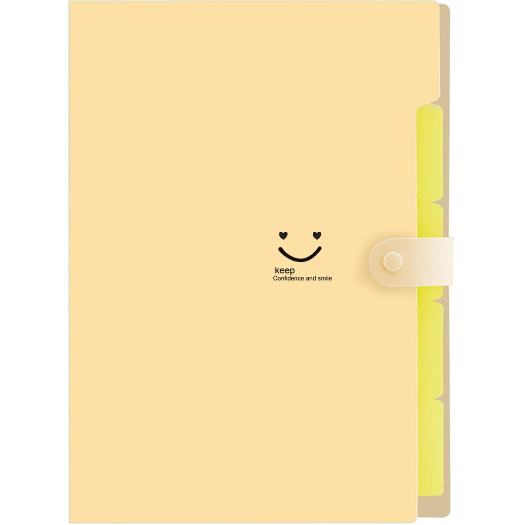 A4 Mehrschichtige Mappe Dutton Aktentasche Aktentasche Bonbonfarbe Fünf Fächer Organizer Tasche Große Kapazität Koreanisch Schlichte Büro Schreibwaren