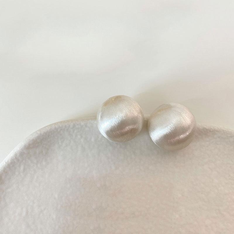 Brushed Metal Earrings  Exaggerated Ball Earrings  Design Earrings  Cool Style