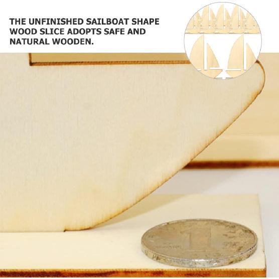 10 шт. Неокрашенные деревянные модели парусников Морские деревянные вырезки Морская тематика Океан Парусник Декор для дома DIY Поделки