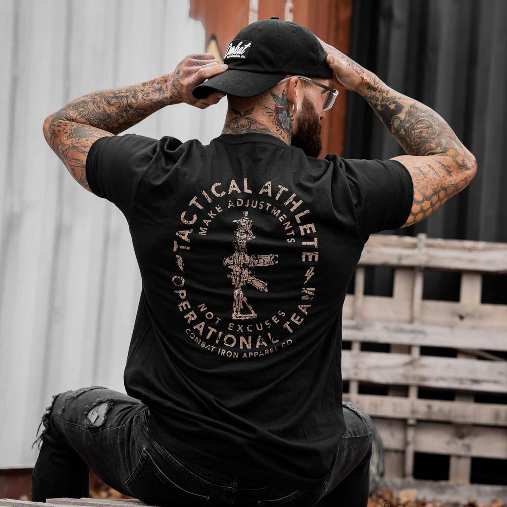 Tactical Athlete Operational Team Men's T-shirt - Combat Iron Military T-shirt - Suitable for S