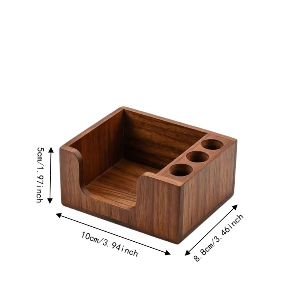 Nordic Style Sticky Note Holder Rectangular Sticky Note Stand Modern Wooden Desk Organizer Office