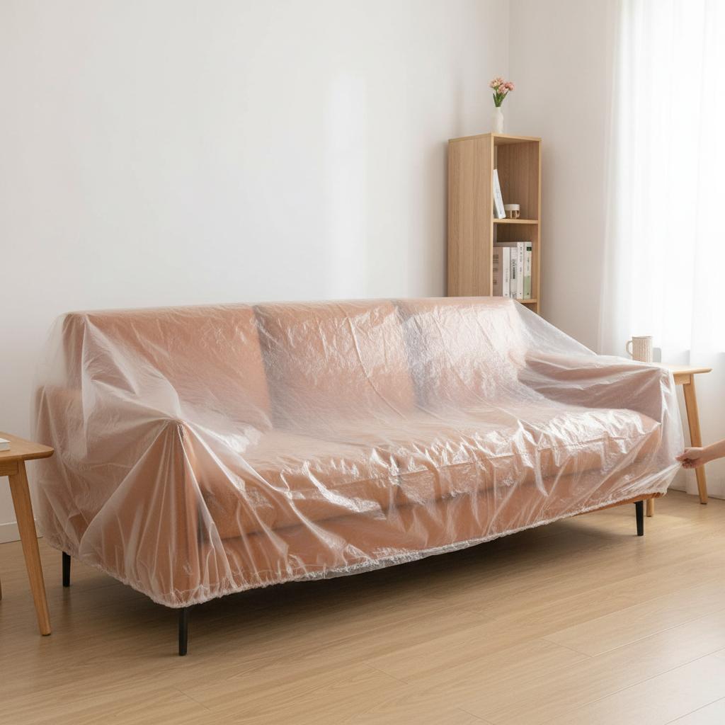 Disposable Dust Cover for Sofa, Bed and Furniture with Elastic Fit 4Seater Sofa