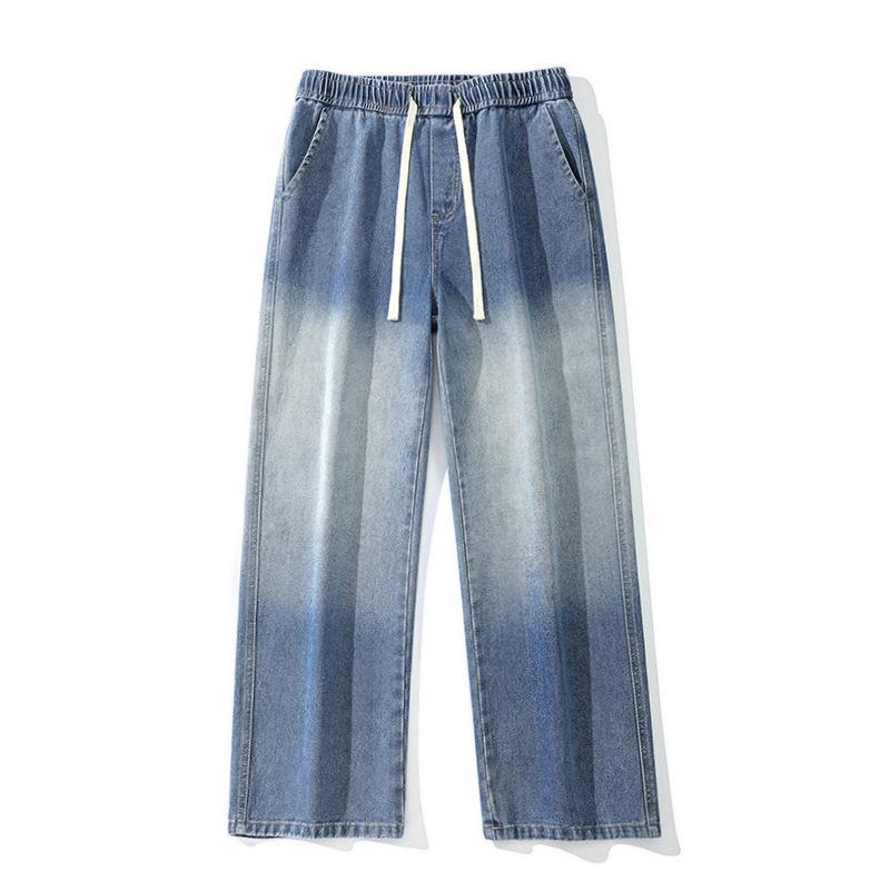American Fleece Thickened Jeans Men's Winter New Loose Wash Wide Leg Pants