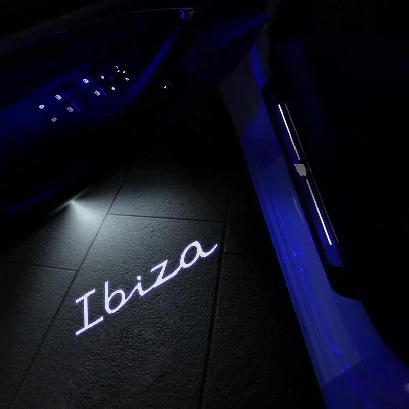 Led Emblem Lamps Car Door Light Luces Projector For Seat Leon 1 2 3 Ateca Ibiza 6J Exeo Cordoba FR MK3 Toledo Car Accessories
