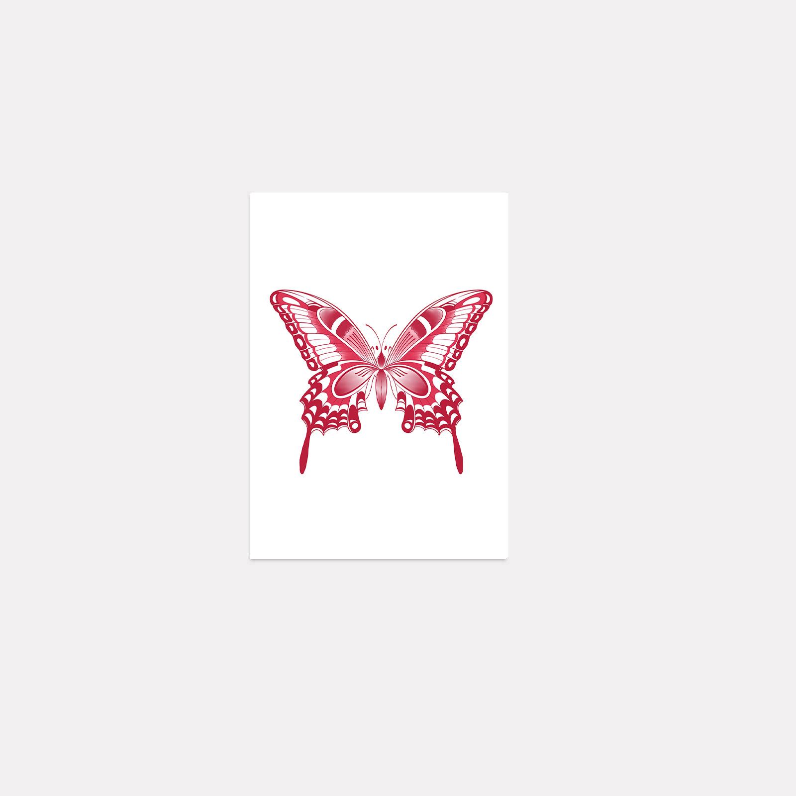 Premium Sense Diablo Hottie Vintage Red Butterfly Arm Tattoo Sticker 7*10CM