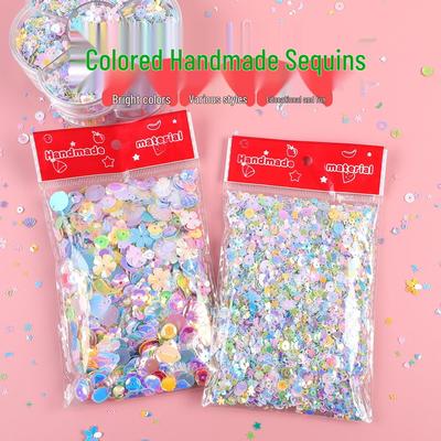 DIY schillerndes Macaron-Farb-Pailletten-Set - Handgefertigter dekorativer Epoxidharz-Füller mit Cremekleber