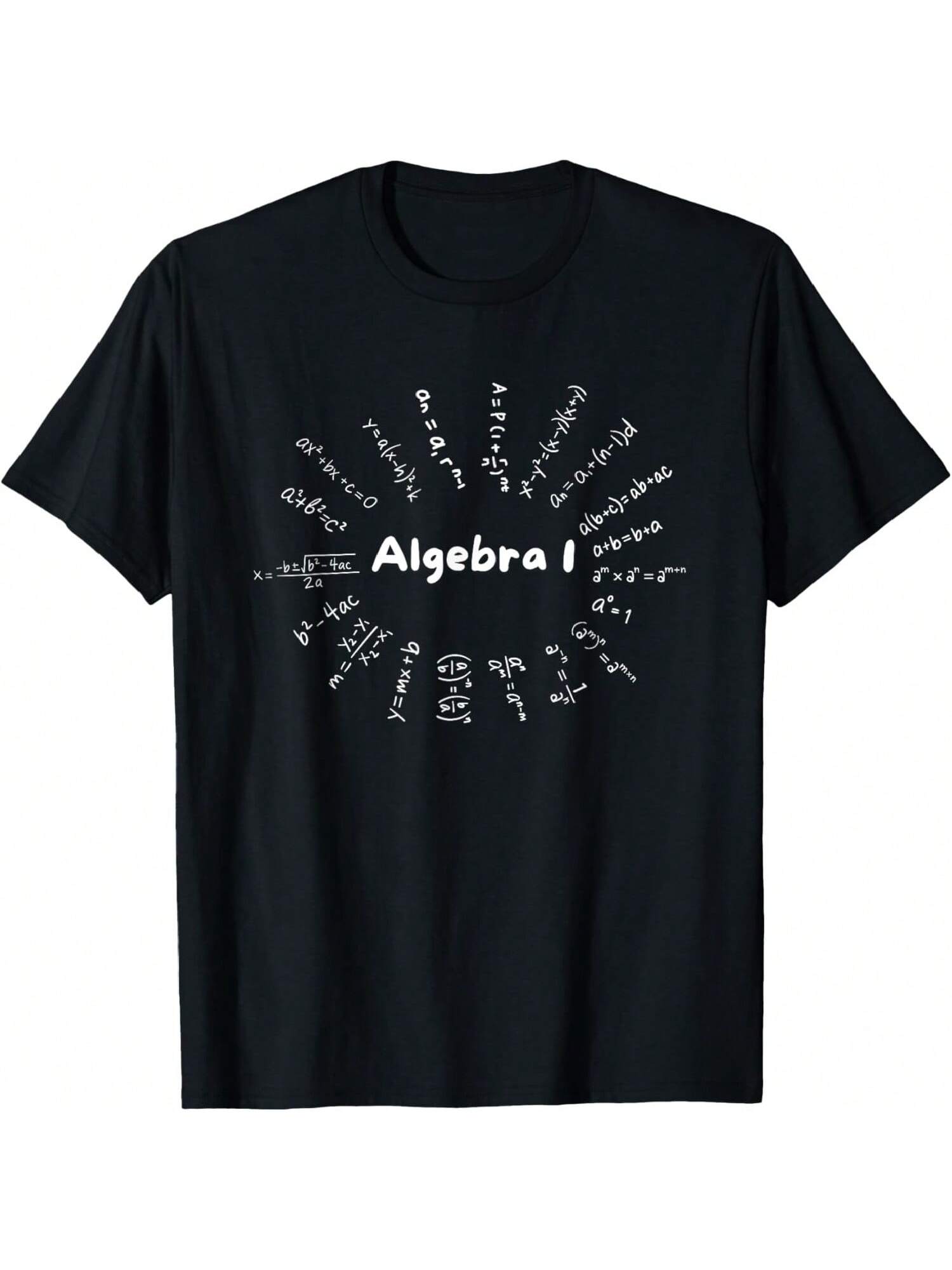 Algebra 1 Essential Algebraic Formulas In Circular Pattern T-Shirt S разноцветный