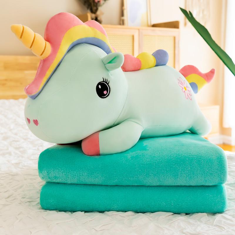 Cartoon Animal Throw Pillow Quilt Doll Dual-Purpose Office Nap Four Seasons Pillow Girl Heart Air Conditioner Blanket Two-In-One
