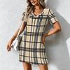 Summer Fashion Women's V Neck Short Sleeve Retro Geometric Pattern Printed  Dress Sex Short Skirt Dresses