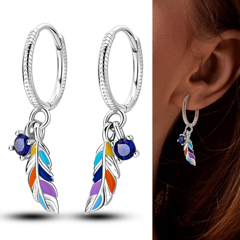 Heißer Verkauf 925 Sterlingsilber Kupfer Herz Ohrringe Passen Original Charms Creolen Für Frauen Mädchen Stecker Ohrring Feine Zirkonia Geschenke