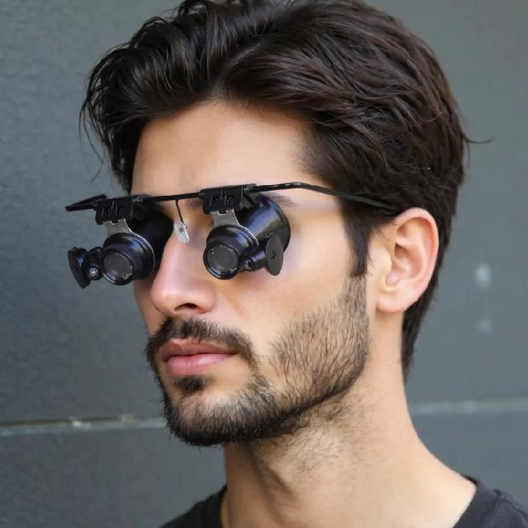 Ergonomic 20X Double Lens Loupe Magnifying Glass Suitable For Jewelry Electronics Inspection Lightweight Easy To Handle