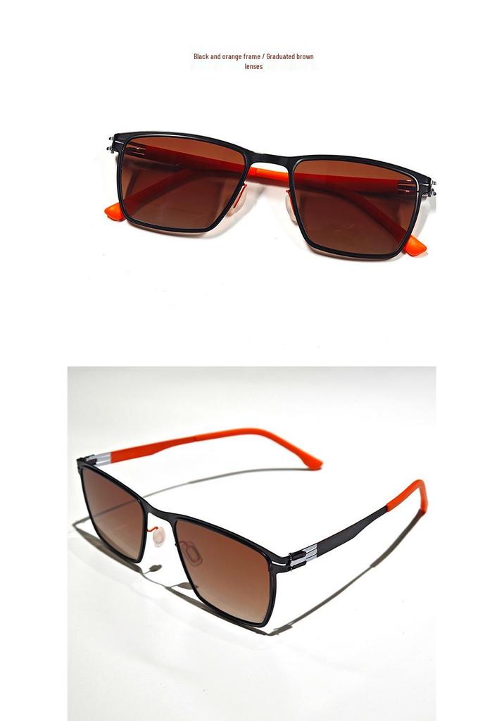 Unisex Trendy Large Frame Metal Sunglasses with High-End Style
