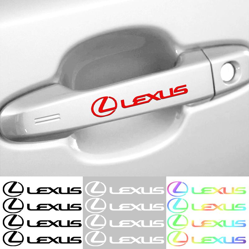 4pcs Car Door Handle Window Wiper Stickers Emblem Auto Accessories For Lexus CT200h F Sport ES LS IS GS LC RC GC RX UX NX LX GX IT8