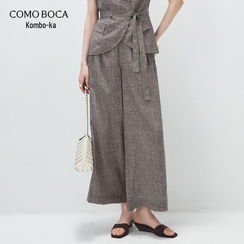 Women s Mulberry Silk High-Waisted Straight-Leg Casual Pants L