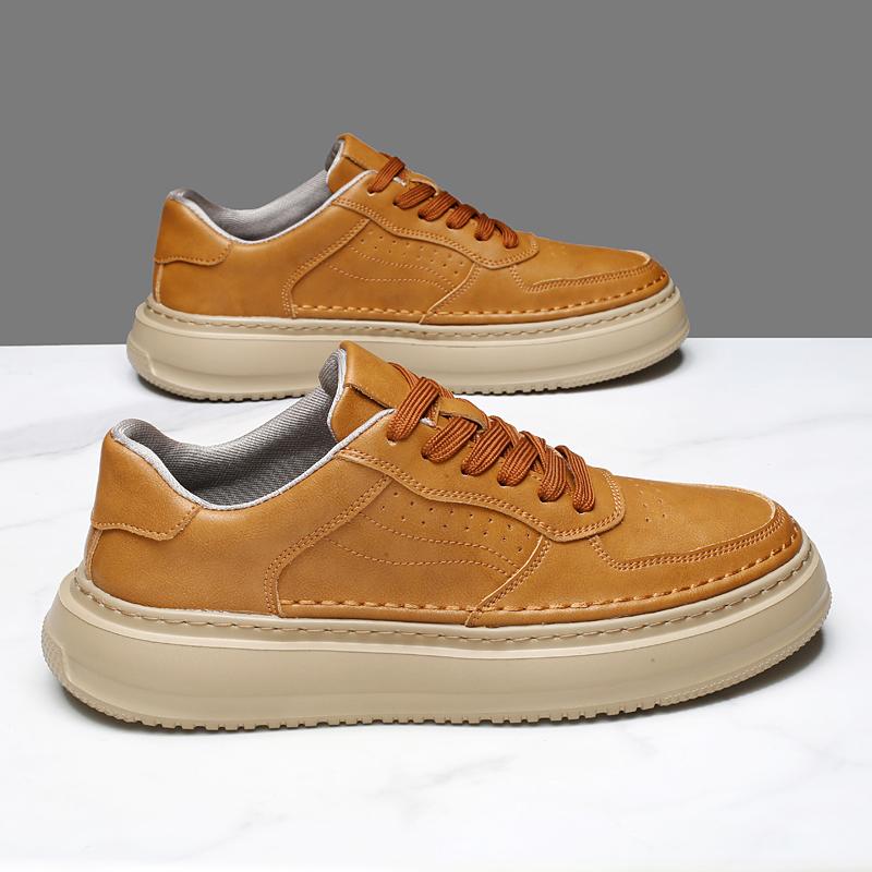 Men's Shoes 2026 New Spring Autum Retro Genuine Leather Thick-Soled Sneakers Men's Leather Versatile Sports Men Casual Shoes