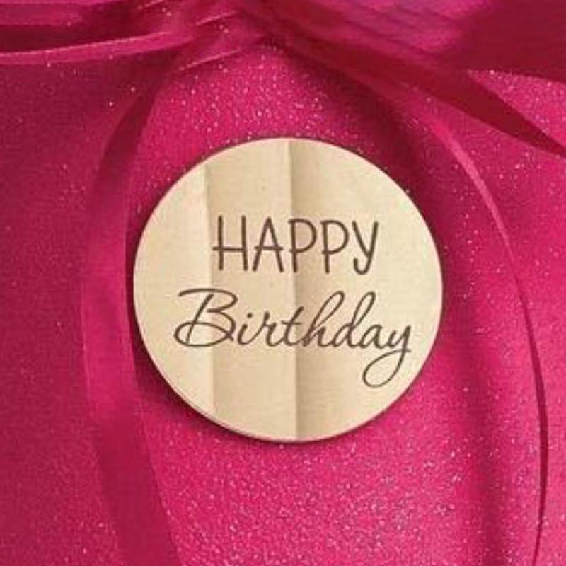 5Pcs/Set Of Circular Marked Acrylic Happy Birthday Cake Decoration Valentine'S Day Wedding Party Dessert Diy Decoration