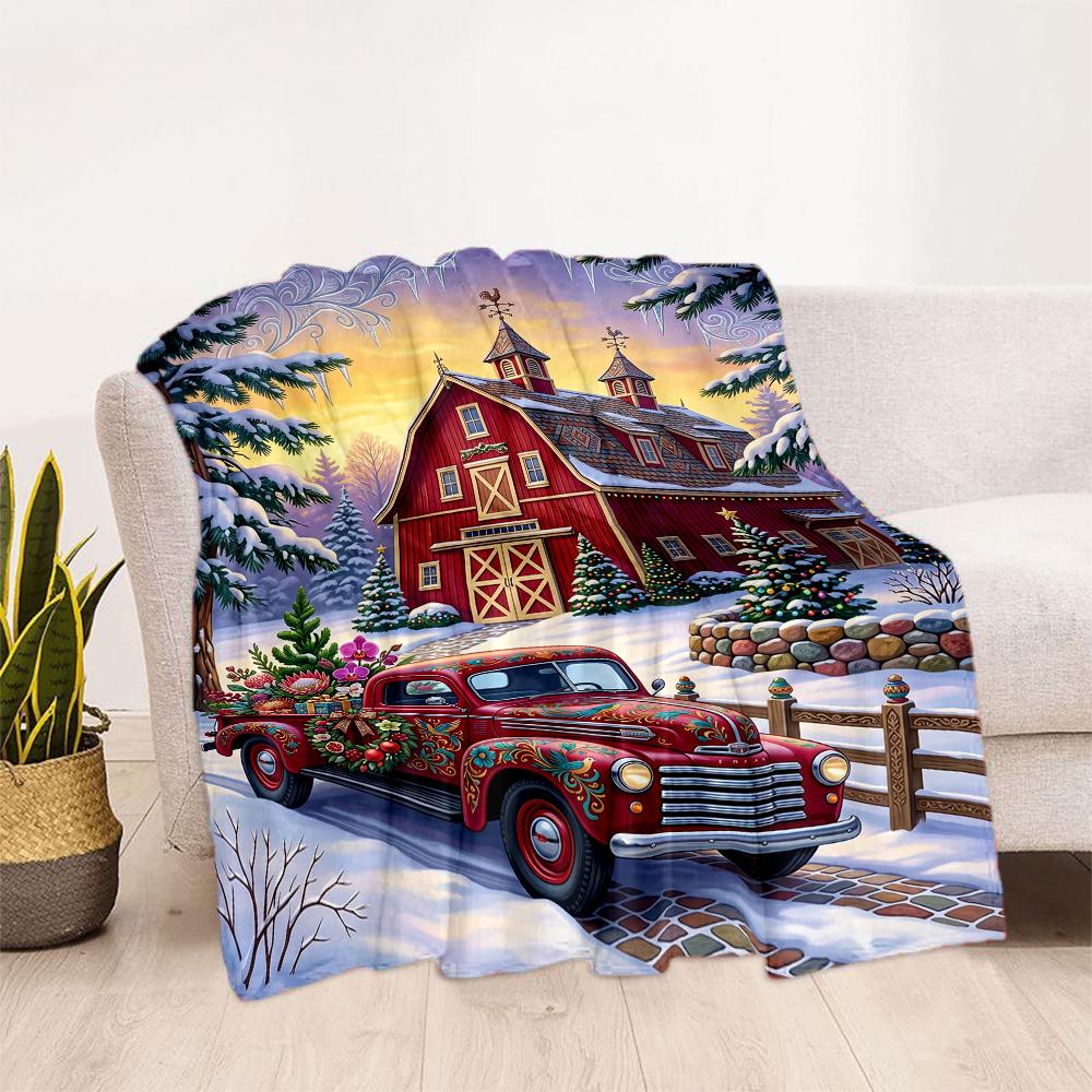 Winter Wonderland Snowman Blanket Soft & Cozy Great for Seaside Office Livingroom for All Occasions Modern Style