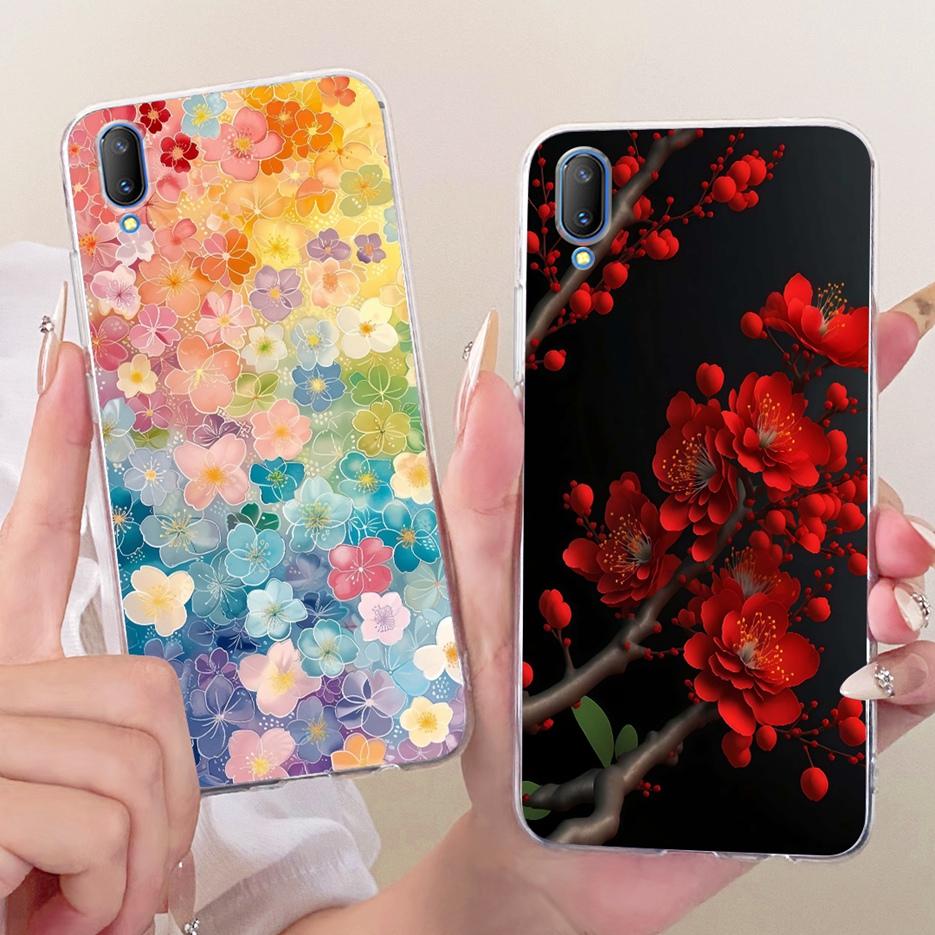 For Vivo V11 \ Vivo V11i Case 1806 1804 1814 New Flowers Butterfly Painted Cover Soft Silicone Case For Vivo V11 Pro V11i Fundas