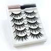 REDSIREN 5Pairs Magnetic Eyelashes With Eyeliner Reusable Thick Natural Eye Lashes New 5Piece Magnet False Eyelashes