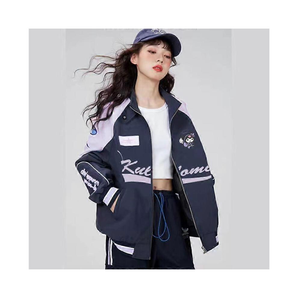 Y2k Sanrio Kuromi Jacke Niedlich My Melody Cinnamoroll Biker Perforierte Frau Locker Racer Jacken Damen Freizeitkleidung Geschenk